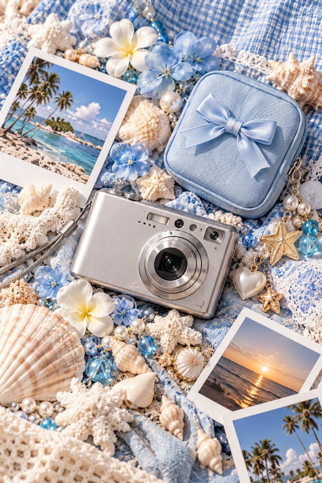 AQUA DIARY summer dreamy blue vintage camera collection