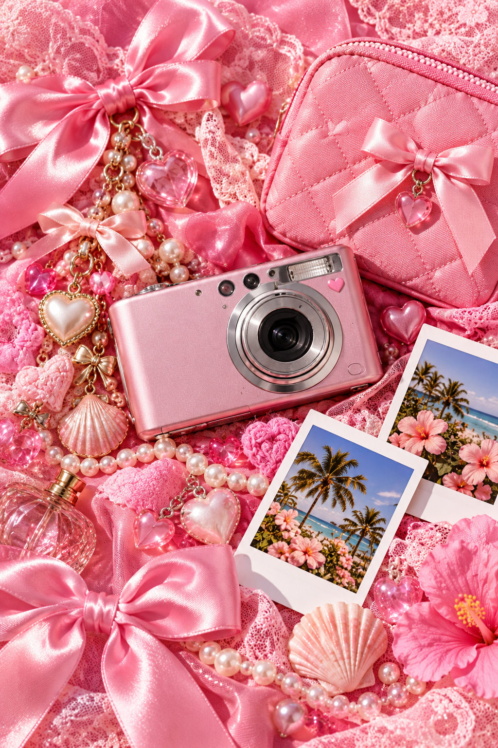 LUVFRAME pink coquette vintage camera collection